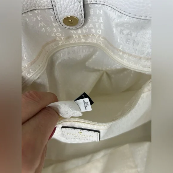 Kate Spade Hampton Road White Leather Tote Bag GUC - Picture 7 of 14